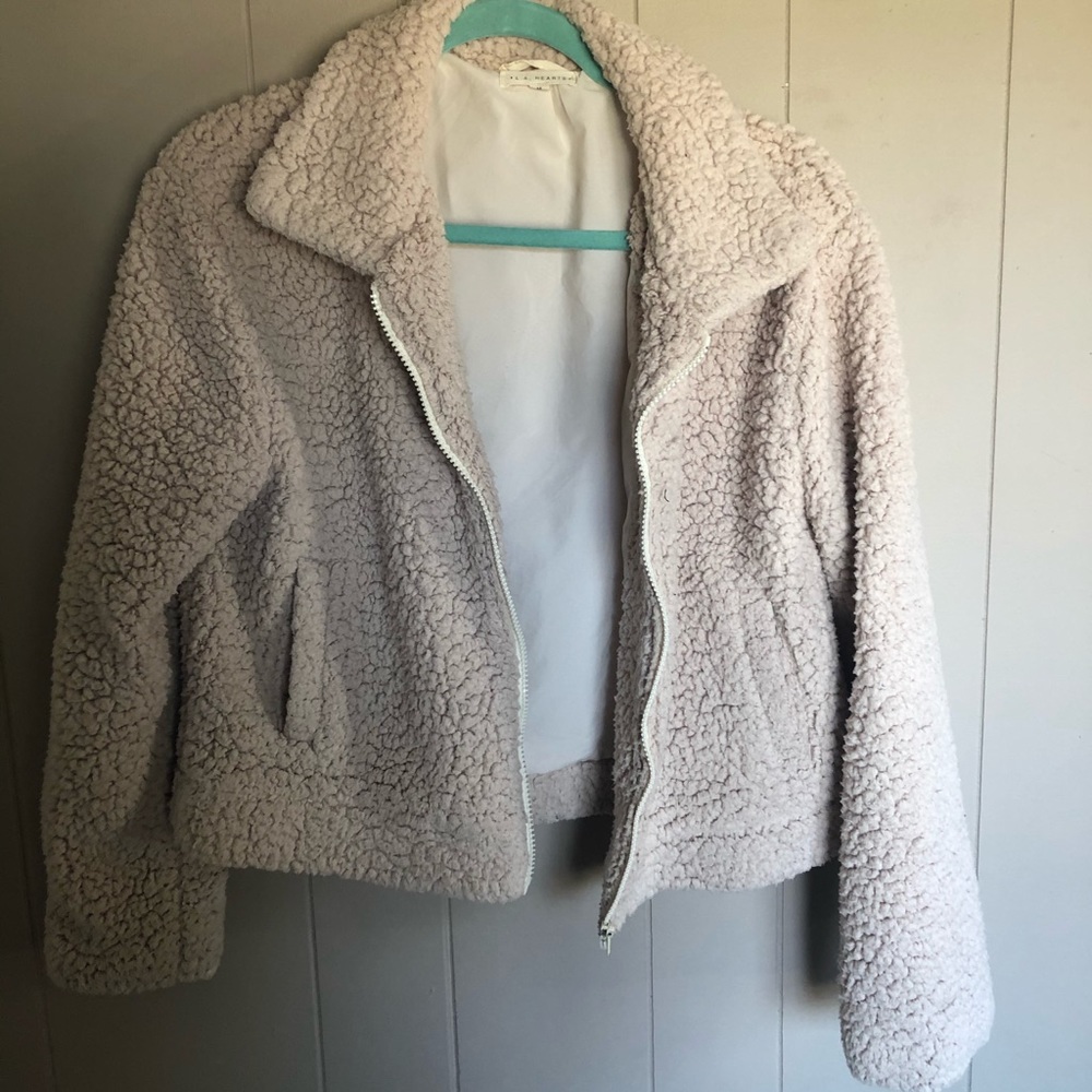 tan fuzzy jacket